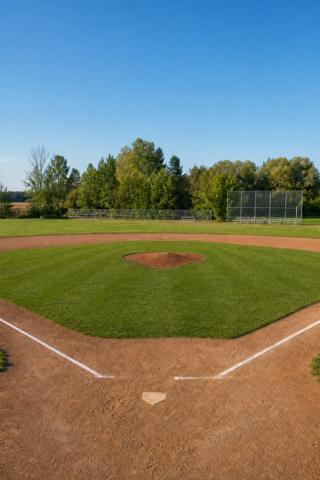 Boisko baseballowe. Wizualizacja pełnowymiarowego diamentu